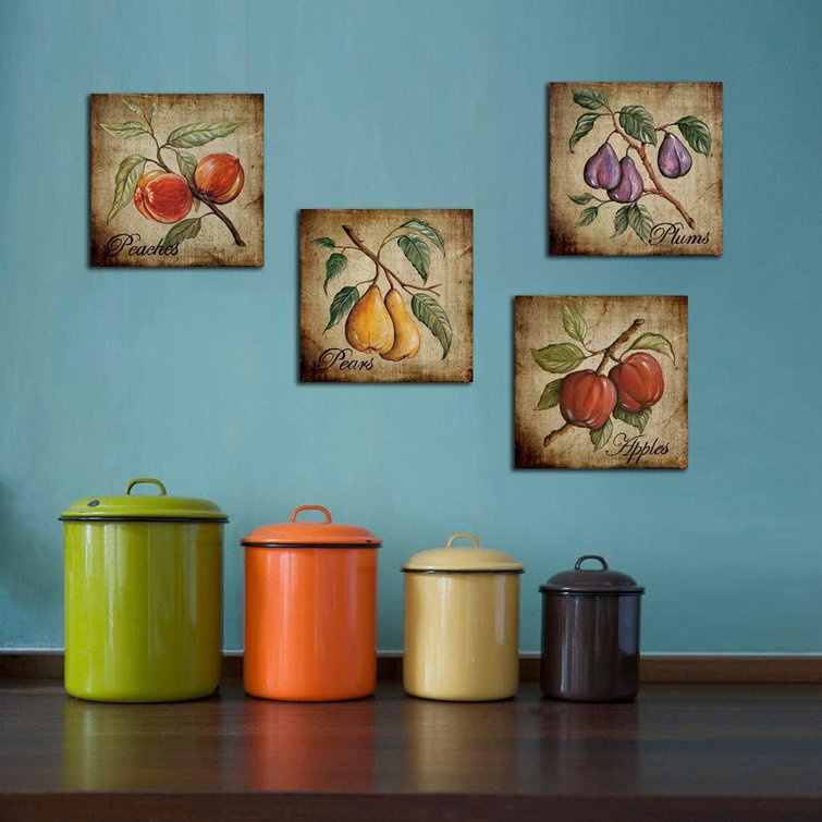 August Grove® Framed Fruit Kitchen Decor, Apple Artwork For Wall